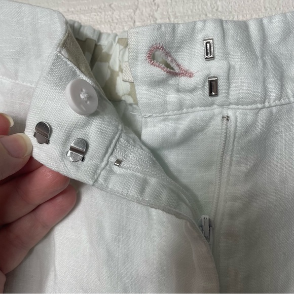 Boden 100% Linen Woman's White Elastic Back Shorts Size 14 - Picture 7 of 7